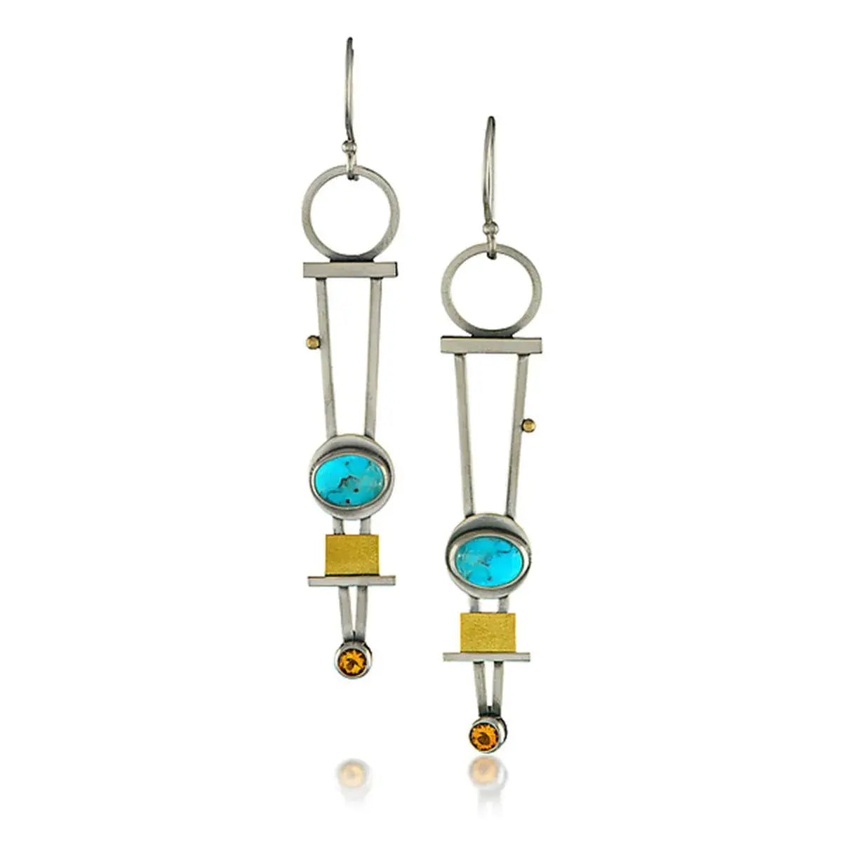 Two-Colored Plaid Earrings Unique Joyas