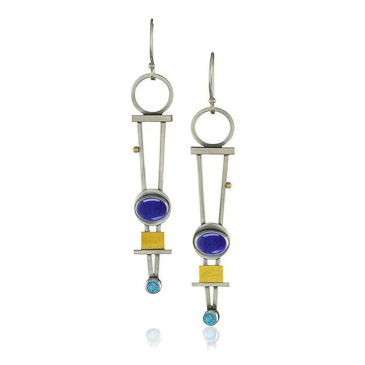 Two-Colored Plaid Earrings Unique Joyas