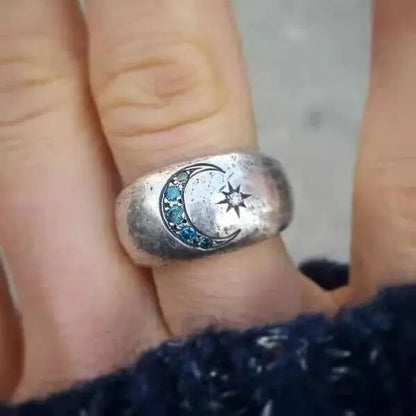 Star-Moon Ring Unique Joyas