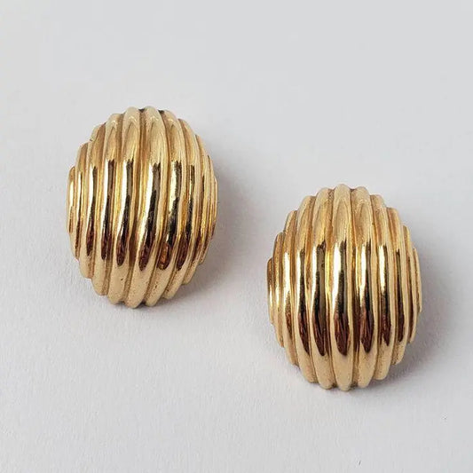 Vintage Embossed Gold Earrings Claire