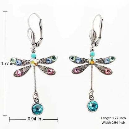 Elegant earrings in the shape of a carved dragonfly Unique Joyas