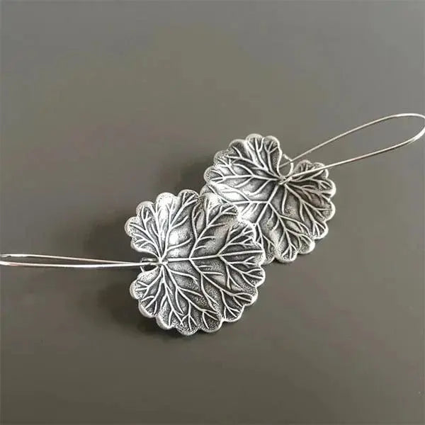 Leaf silver earrings Unique Joyas