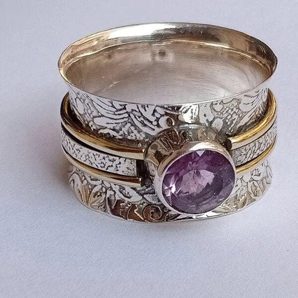 Bohemian Crystal Meditation Ring Unique Joyas