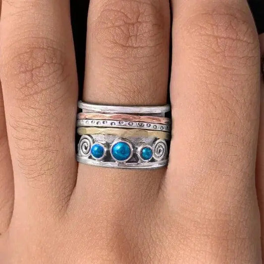 Bohemian Sapphire Meditation Ring Unique Joyas