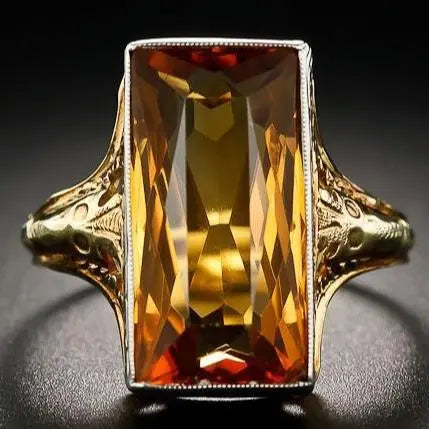 Ring made of orange glass Unique Joyas