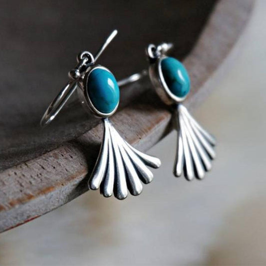 Boho Earrings with Blue Opal Unique Joyas