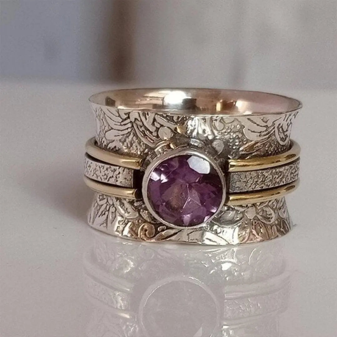 Bohemian Crystal Meditation Ring Unique Joyas