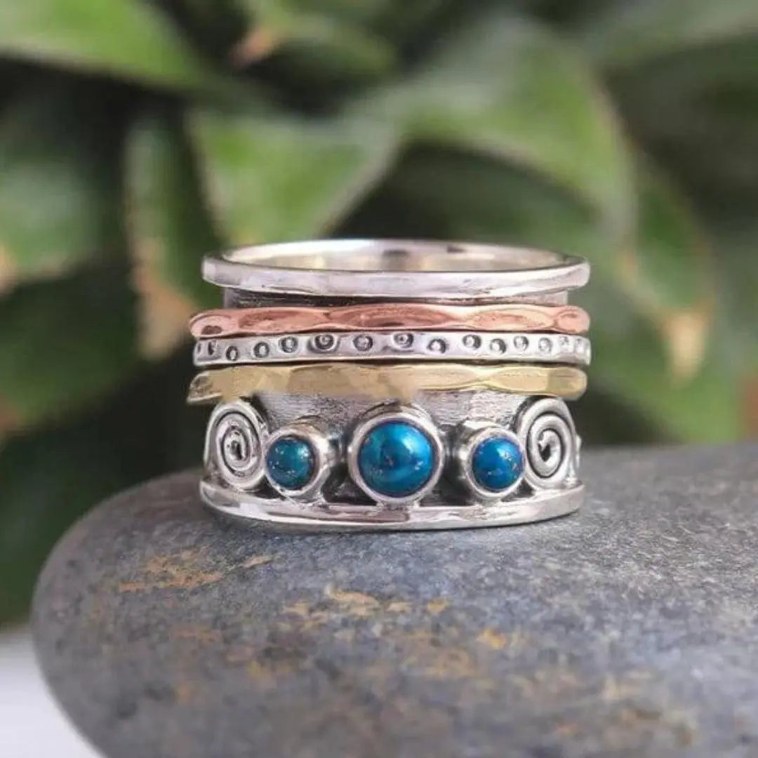 Bohemian Sapphire Meditation Ring Unique Joyas