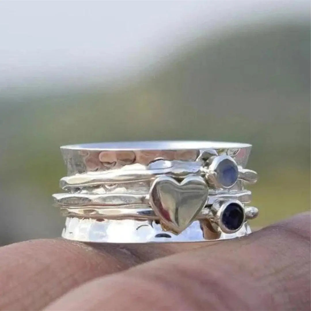 Spinner Heart Ring Unique Joyas