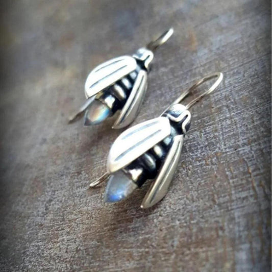 Boho Bee Earrings in Silver Unique Joyas