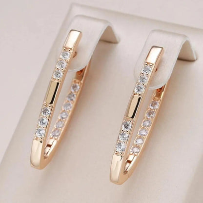 Elegant Zirconia Earrings in Gold Unique Joyas