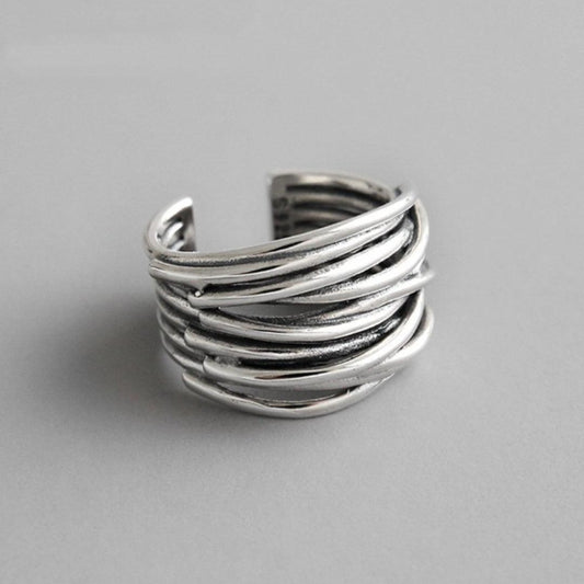 Adjustable silver layer ring Unique Joyas