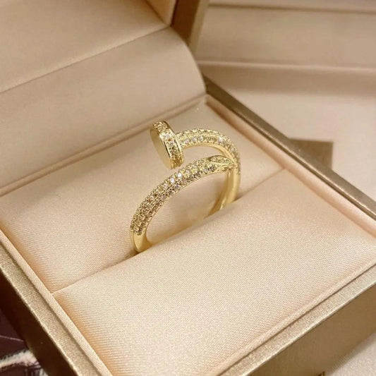 Luxurious Adjustable Gold-Plated Ring Unique Joyas