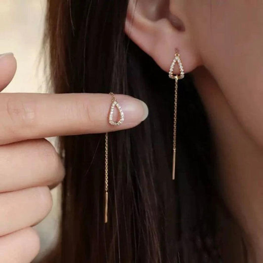 Shiny dangling earrings