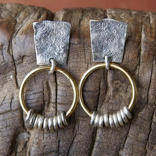 Vintage earrings made of gold and silver Unique Joyas