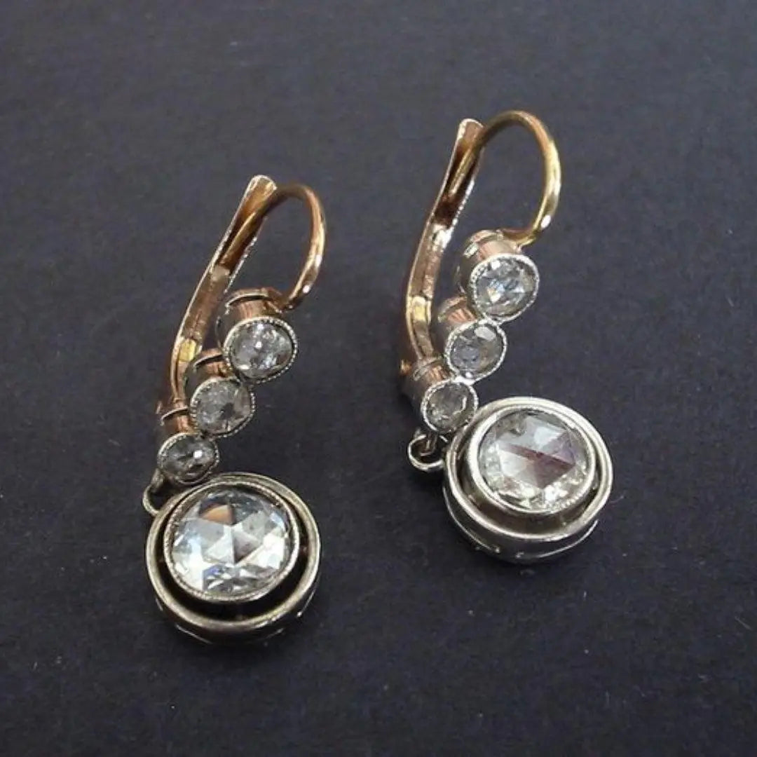 Vintage Zirconia Gold Earrings Unique Joyas