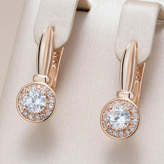 Earrings with round brilliant cut in gold Unique Joyas