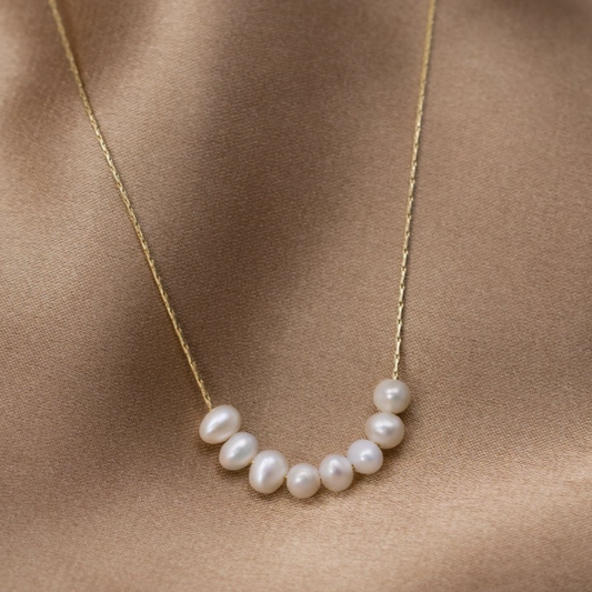 Gold Pearl Necklace Claire