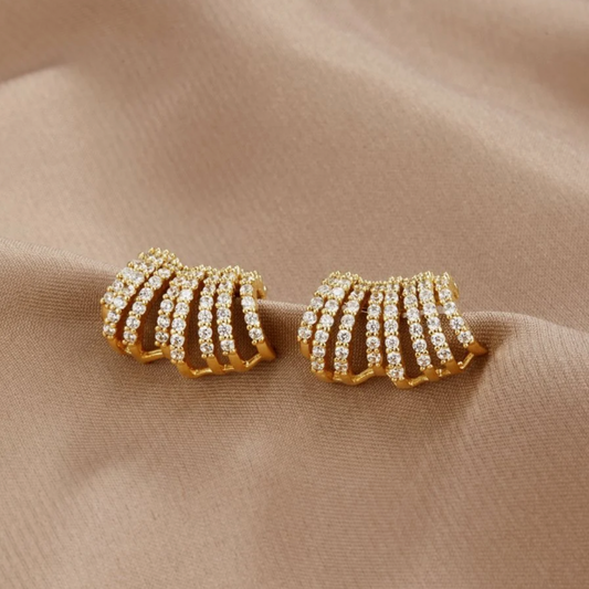 Gold Pearl Hoop Earrings Claire