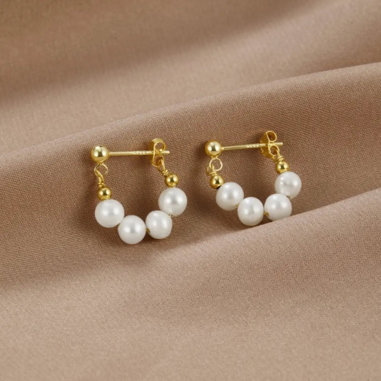 Gold Freshwater Pearl Earrings Unique Joyas