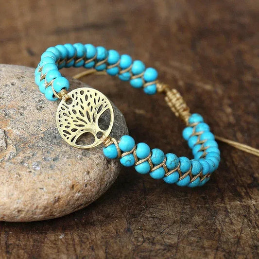 Bracelet Tree of Life Handmade Turquoise Stone Unique Joyas