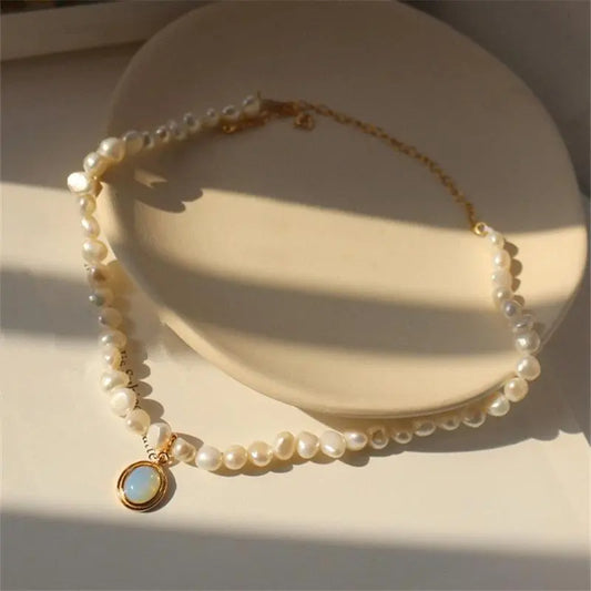 Moonstone Pearl Pendant Claire