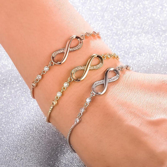 Adjustable Infinity Bracelet in Silver Claire Jewelry