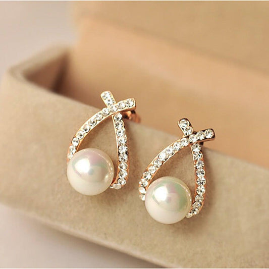 Pearl earrings with glitter Unique Joyas