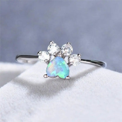 Opal and Zirconia Ring Unique Joyas