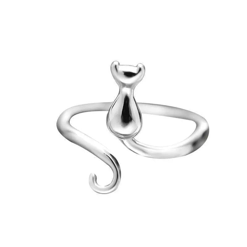 Silver Cat in Boots Ring Unique Joyas