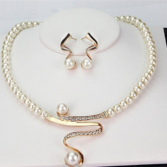 Natural Pearl Necklace + Earrings Set Claire Jewelry