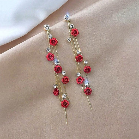 Rose Cascade Earrings Unique Joyas