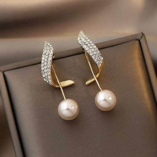 Gold Pearl Earrings Unique Joyas