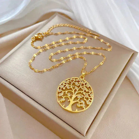 Roots of Life Necklace in Gold Unique Joyas