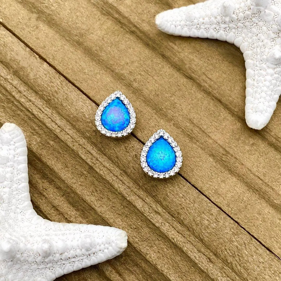 Opal and Silver Earrings