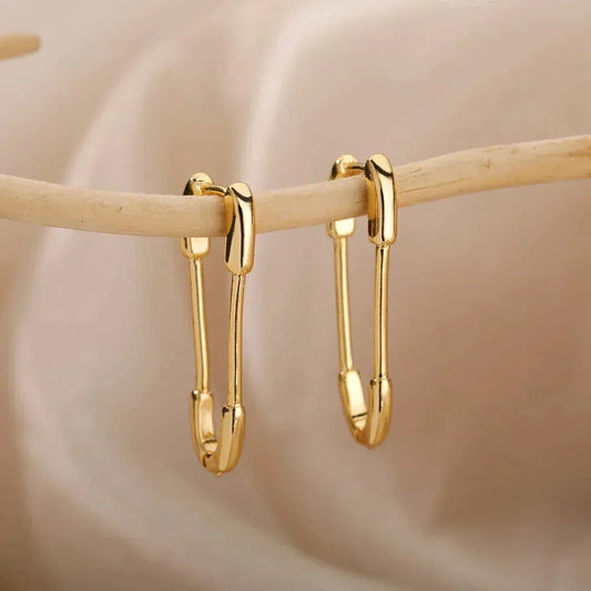 Minimalist Gold Clip Earrings Unique Joyas