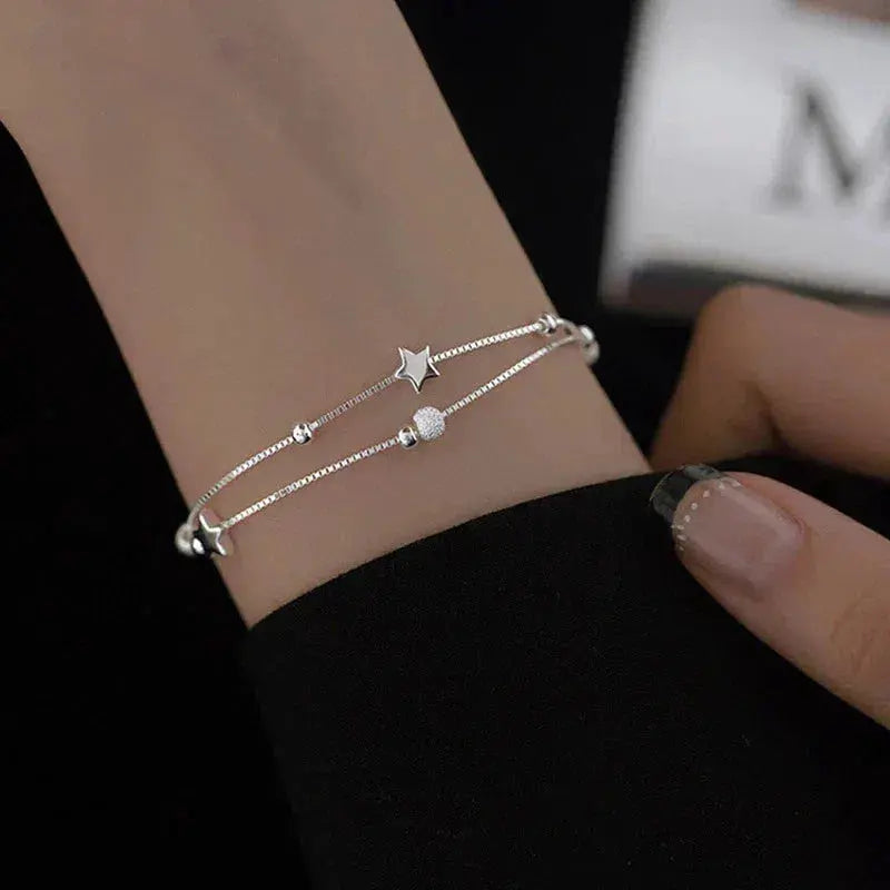 Silver bracelet with stars