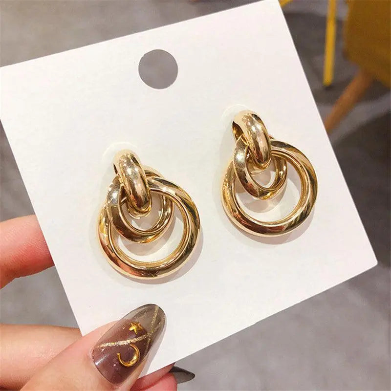 Gold-Plated Luxury Earrings Unique Joyas