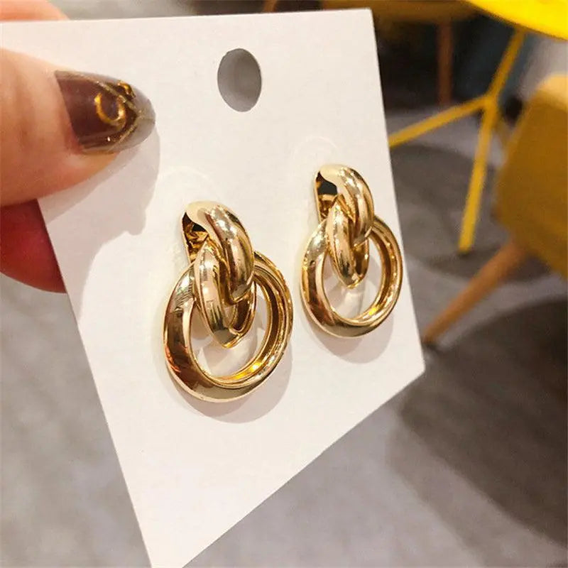 Gold-Plated Luxury Earrings Unique Joyas