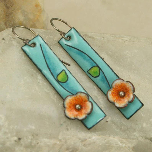 Flower Enamel Earrings