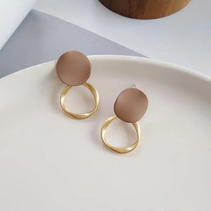 Braun Plated Earrings in Gold Unique Joyas