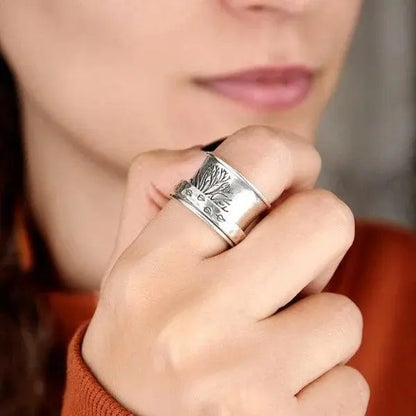 Tree of Life Spinner Meditation Ring Unique Joyas