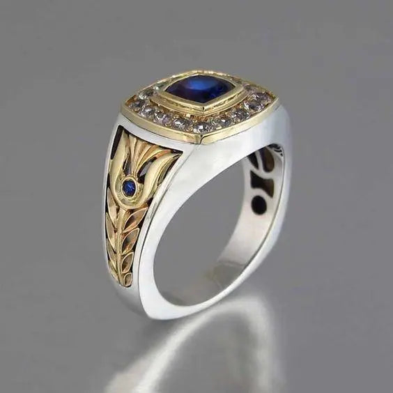 Blue Turkish Signet Ring in Sterling Silver Unique Joyas