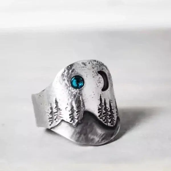 Forest Blue Moon Ring Unique Joyas