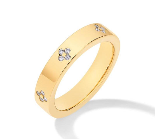 Elegant Gold Ring with Diamond Accents Unique Joyas