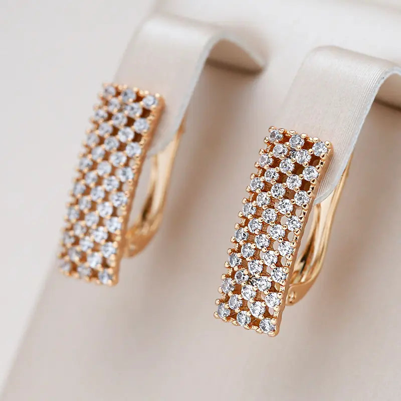 Zirconia Earrings in Gold Unique Joyas