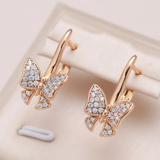 Zirconium Butterfly Earrings Unique Joyas