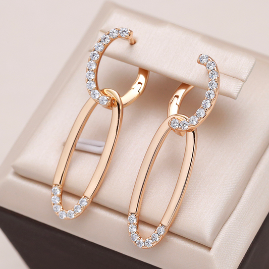 Elegant crystal earrings with double hoop