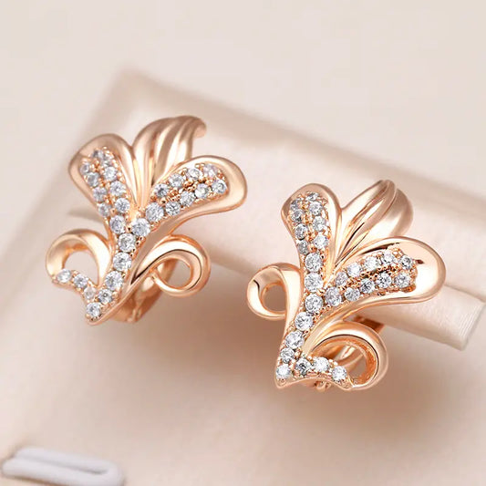 Elegant Gold Zircon Earrings