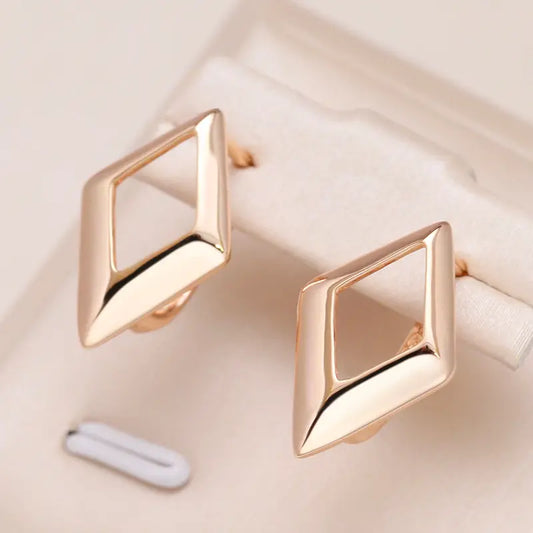 Geometric Gold Earrings Unique Joyas